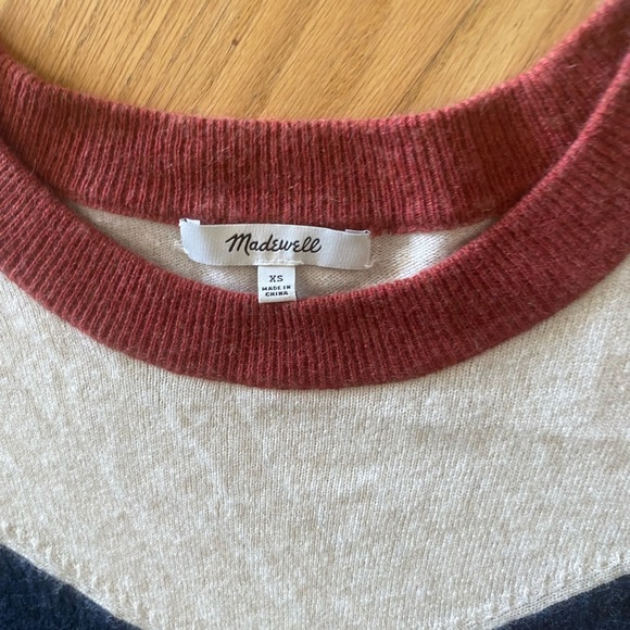 Madewell Navy and Cream Chevron Sweater - Picture 4 of 5